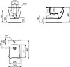 Биде подвесное Ideal Standard i.life S с отверстием под смеситель, с отверстием перелива, короткая п