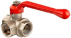 Кран шаровой трехходовой тип T 1/2" ВР рыч. VALTEC
