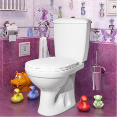 Унитаз-компакт Суперкомпакт Стандарт вертикальный выпуск, с сиденьем, белый (47301110322)