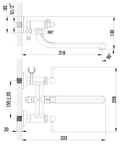 Смеситель для ванны Lemark Plus Balance LM1312C