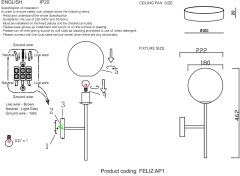 Бра Crystal Lux FELIZ AP1 BRONZE/WHITE