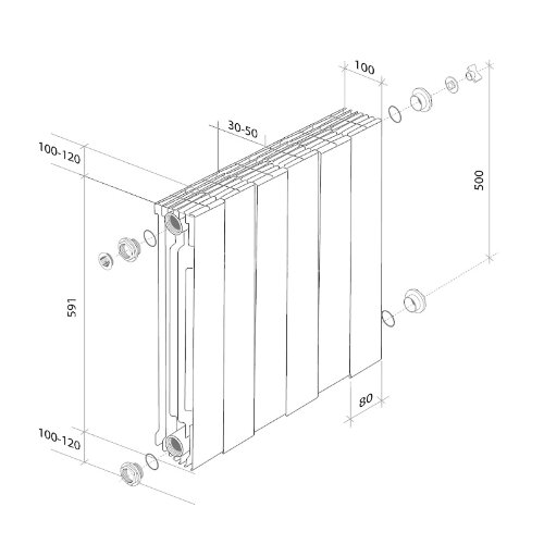 Радиатор Royal Thermo PianoForte 500 /Silver Satin - 12 секц. VDR