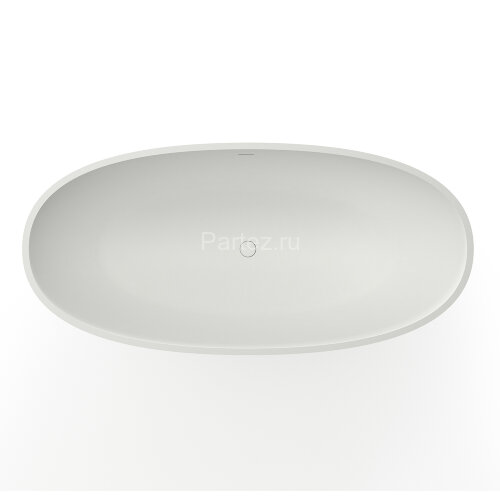 Ванна из искусственного камня Azario CHARTERS 1700х790х580 свободностоящая белая матовая, с белым ма