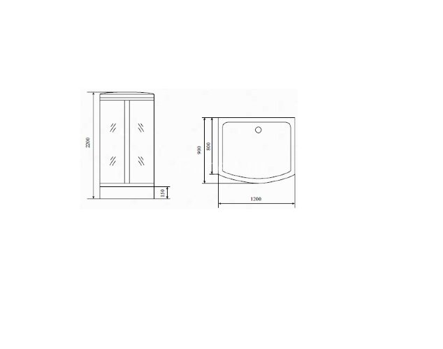 Timo Comfort T-8815 Fabric Glass душевая кабина (120*90*220), шт