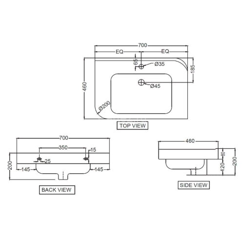 Раковина Jaquar Alive, 70.5х46.5х20 см, цвет белый (ALS-WHT-85601)