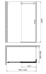 Душевой уголок Gemy Modern Gent S25191C-A6-90