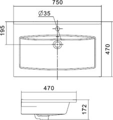 Раковина AQUATON Элина 75, белая (1WH501619)