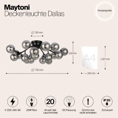 Потолочная люстра Maytoni MOD545CL-20B
