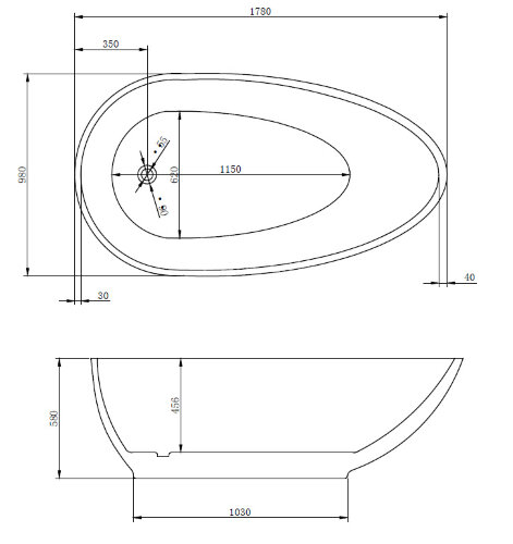 Акриловая ванна ABBER AB9284