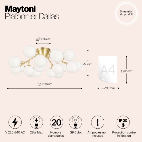 Потолочная люстра Maytoni MOD545CL-20BS