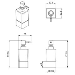 Дозатор жидкого мыла AZARIO RINA 200 мл. стеклянный настольный, хром (AZ-130C)