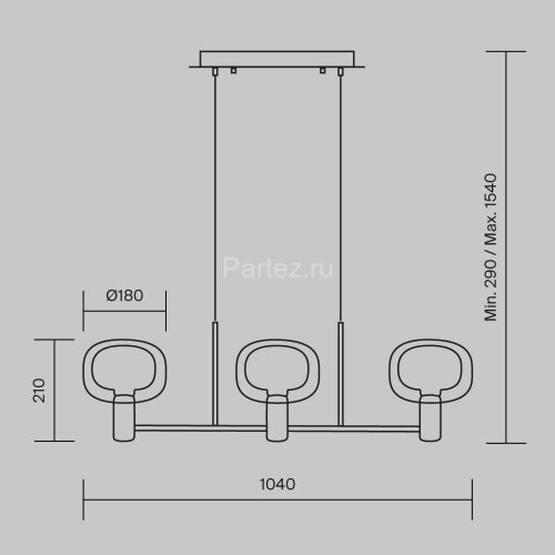 Подвесной светильник Maytoni MOD411PL-03G