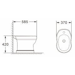 Биде напольное AZARIO LORETTI 585x370x420 (AZ-439B)
