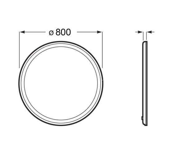 Зеркало AZARIO Classico Cerchio 800х800 влагостойкое с подсветкой, сенсорный выключатель с функцией 