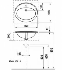 Раковина Roca ADORA 560x470х200 мм., белая (7.3272.0.300.0)