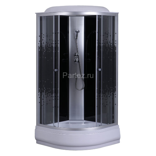 Душевая кабина Loranto 90х90х215 поддон 25см, мозайчатый узор, прозрачное стекло 4мм, профиль хром (CS669025K90)