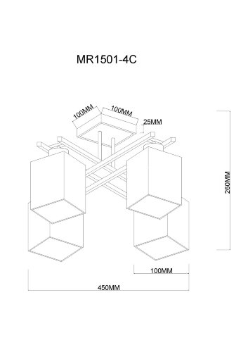 Потолочная люстра MyFar MR1501-4C