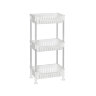 Этажерка прямоугольная Fixsen Grampus трёхэтажная, пластик, белая (GR-7294)