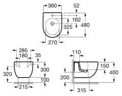 MERIDIAN-N Биде подвесное, 480 мм (без крышки)