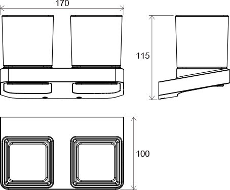 Стакан для зубных щеток Ravak 10° двойной, хром (X07P322)