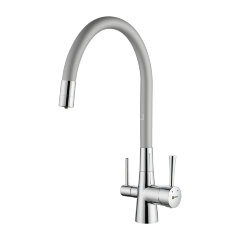 Смеситель Lemark Comfort LM3075С-Silver для кухни с гибким изливом, с подключением к фильтру с питье