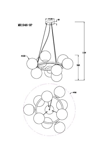 Подвесная люстра MyFar MR1946-9P