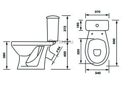 Унитаз-компакт Суперкомпакт А Стандарт, сиденье полипропилен, серый (44970130422)