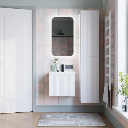 Комплект тумба Итана Kate 50 (494х344х448) подвесная, с раковиной Clarissa 50, бланж (CS00090876)