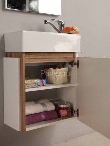 Тумба под раковину AQUATON Эклипс М46, левая, белая (1A172801EK49L)