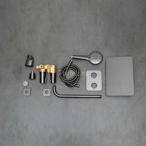 Смеситель Lemark Bronx LM3749GM для ванны и душа термостатический, встраиваемый