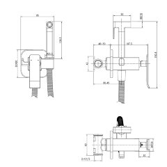 Смеситель Lemark Contest LM5820CW с гигиеническим душем, встраиваемый