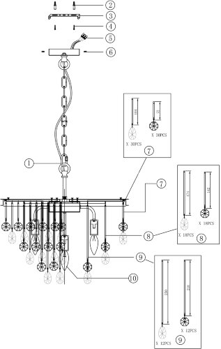 Подвесная люстра Maytoni MOD091PL-05G