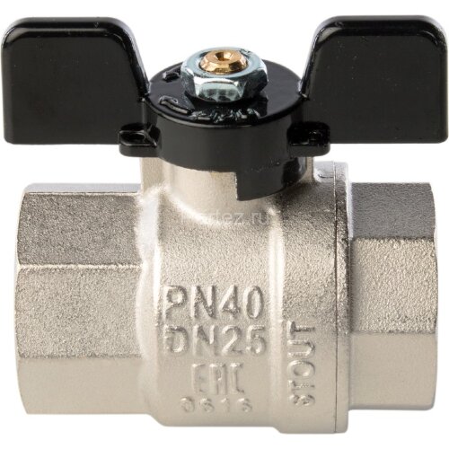 Кран шаровой полнопроходной ВР/ВР бабочка 1" Stout