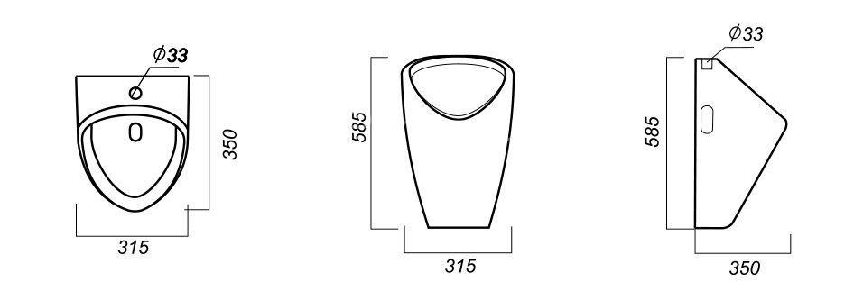 Писсуар Sanita Luxe Long подвесной белый (PS/Long/Mech/WHT.G/S1)