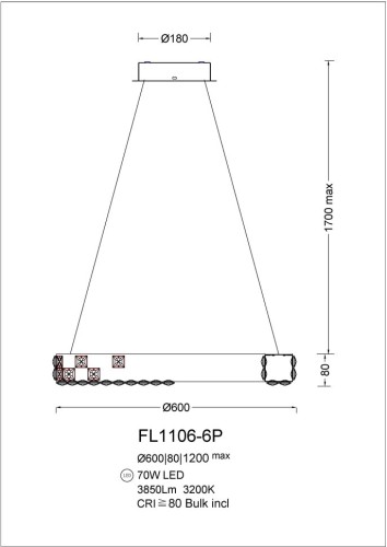 Подвесная люстра Fluorite FL1106-6P