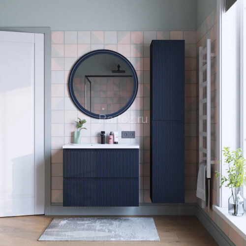 Комплект тумба Итана Kate 80 (787х444х640) подвесная, с раковиной Milena 80, океания (CS00090004)