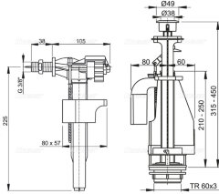 Выпускной комплект с двойной кнопкой,впускной механизм А16 3/8, CHROM