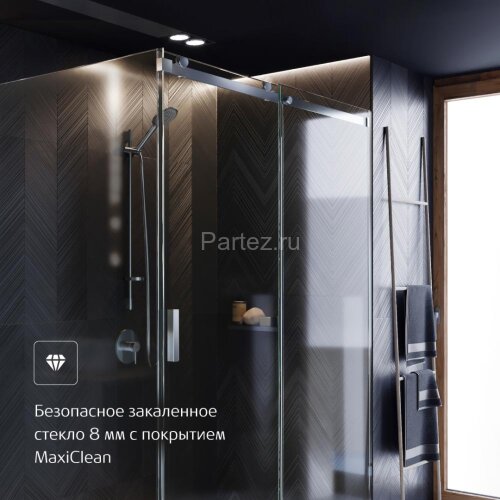 Душевая дверь Roca AREA раздвижная 160х200, толщина полотна 8мм левая, цвет профиля хром