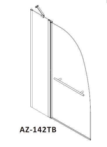 Шторка для ванны складная Azario Boston 100х140 цвет профиля хром (AZ-142TB)