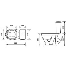 Унитаз-компакт Радуга Стандарт, тарельчатый, с сиденьем, белый (41901130032)