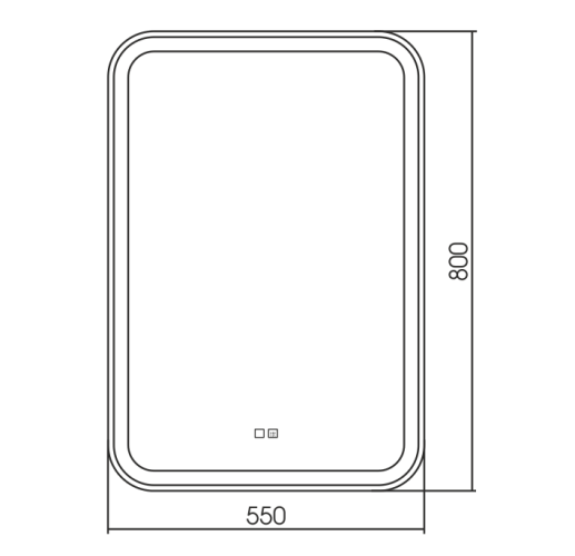 Зеркало AZARIO Мальта-6 550х800 c подсветкой и диммером, подогрев, часы, Bluetooth, радио (ФР-000012