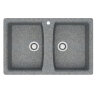 Кухонная мойка AZARIO Elmas 780х500х190 двойная, искусственный мрамор, цвет темно серый (CS00084167)
