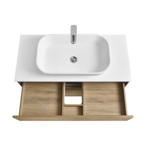 Тумба под раковину Aquaton Либерти 100, 2 ящика, дуб эльвезия (1A279601LYC70)