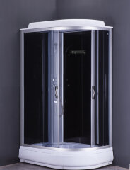 Душевая кабина LORANTO 120х80х215 левосторонняя, поддон 20 см, прозрачное стекло 4 мм, черная (CS-66120-20 L G)