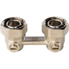 Узел нижнего подключения радиатора для двухтрубной системы угловой 3/4" Stout