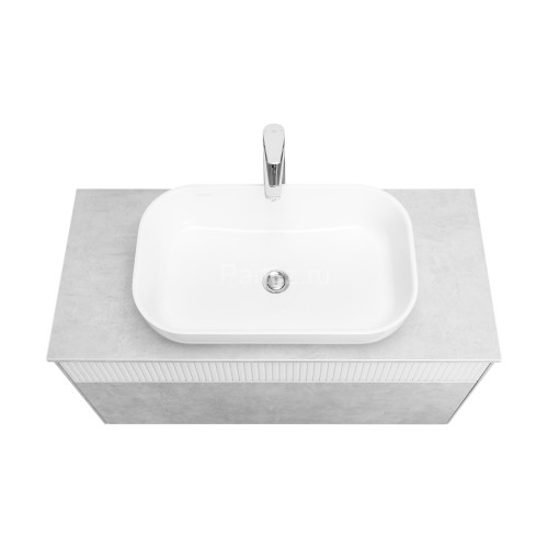 Тумба под раковину AQUATON Марбл 100 1000х460х530 подвесная, Слэйт/Белый матовый (1A276301MH4C0)