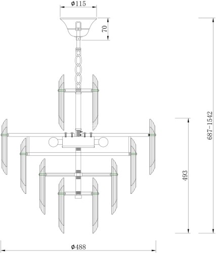 Подвесная люстра Maytoni DIA200PL-06G