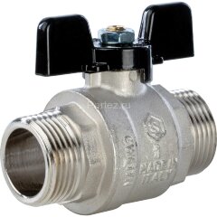 Кран шаровой полнопроходной НР/НР бабочка 1" Stout