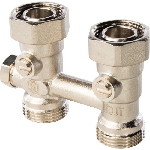 Узел нижнего подключения радиатора для однотрубной системы прямой 3/4" Stout