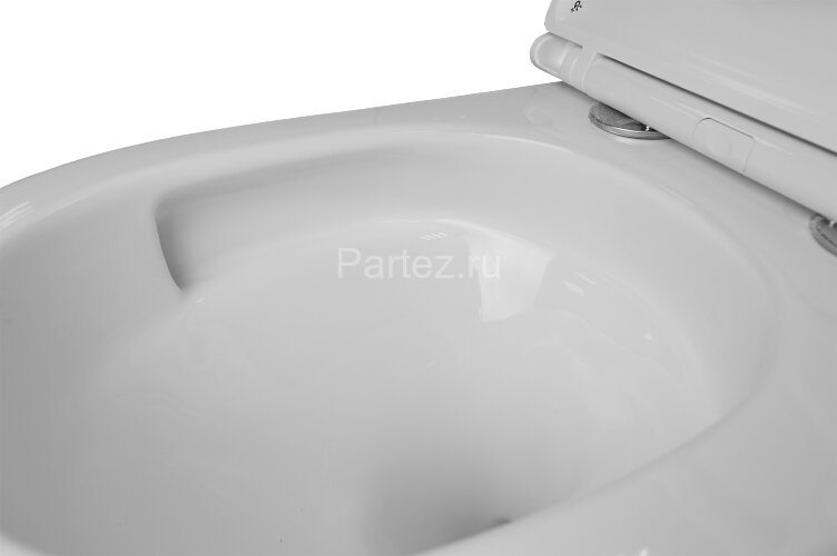 Унитаз подвесной Azario Grado 370х490х360 смыв "Торнадо", скрытое крепление, безободковый, в комплек